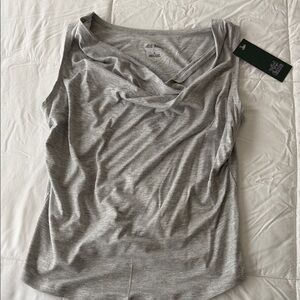 wild fable Grey Sleeveless Draped Neck Tank Top